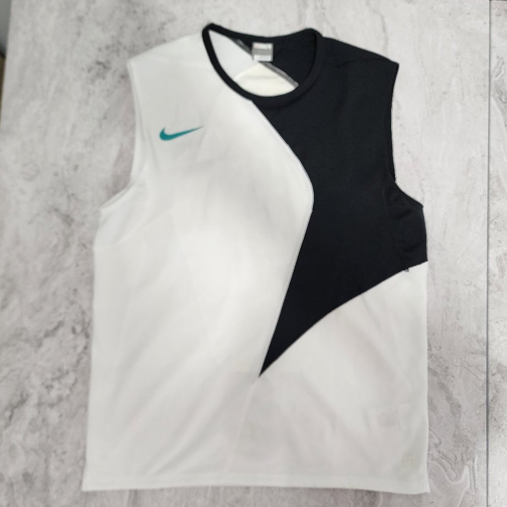 Nike FIT DRY VINTAGE Fitness Tank White/Black Men's Large